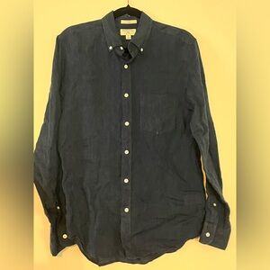 Alibate1830 Milano For J. Crew Dark Blue Long Sleeve Button Down Shirt